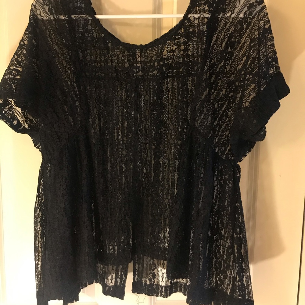 Free People black lace top size Small